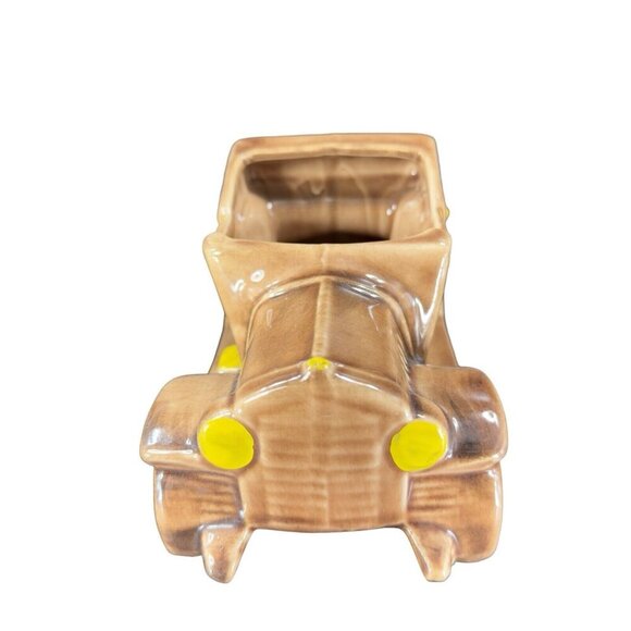 1950s McCoy Car Jalopy Automobile Planter Floral Pot Arrangement Brown Ceramic - Picture 4 of 16